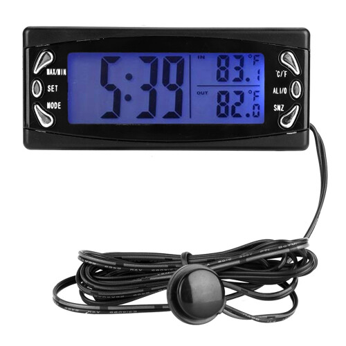 Θερμόμετρο αυτοκινήτου LCD 12V με λειτουργία αναβολής συναγερμού, εμφανίζει 2