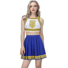 (2XL) Taylor Cheerleader Uniform Ts Shake It Off Blue White Cheerleading Outfits Halloween Party Costume For High School Girls _iu G