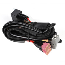 Universele relaiskabelboom met SPST-configuratie, kabelboomset voor mistlampen, compatibel met 4 LED-werklampen, dubbele 40A-relais, haalt stroom uit
