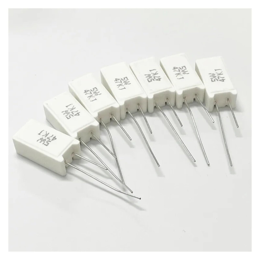 5Pcs Vertical Cement Resistance Sqm 5W 0.05100K Ohm 5% 0.1R 0.15R 0.22R 0.25R 0.39R 0.47R 1R 10Rj 100R 150R Ceramic Resistor (4.7K) 9412369532602