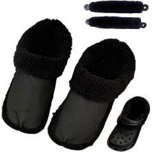 (38-39)For Crocs Replacement Insoles with Fluffy Fur Lining, Winter Clogs Short Plush Removable Liners with Lace Covers