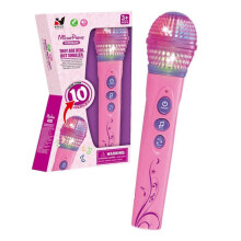 (Pink) Kids Microphone Toy With Light Play Songs Music Microphone Performances Toys