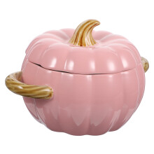 Pink Halloween Pumpkin Bowl, Pumpkin Egg Bowl, Soup Pot with Lid