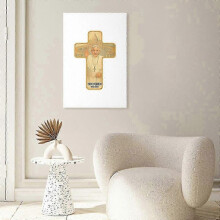 (12x18 Inch, B White) Pope Francis Vertical Canvas Print Frameless Memorial Wall Art Catholic Tribute Dcor