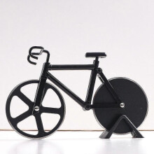 (Black) Stainless Steel Pizza Cutter Bicycle Shaped Wheel Bicycle Roller Pizza Chopper Pizza Cutting Knife Kitchen Pizza Tools