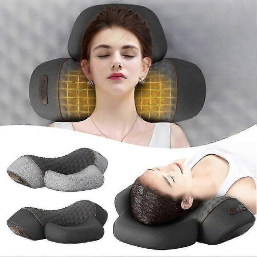 (Dual functional mode,Gray)Callixe thera Pillow, Callixe Neck Pillow, Cervical massage traction Bed Back 1