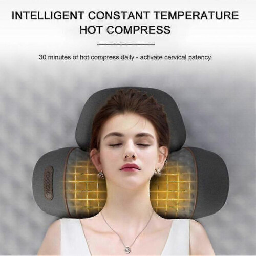 (Dual functional mode,Gray)Callixe thera Pillow, Callixe Neck Pillow, Cervical massage traction Bed Back 2