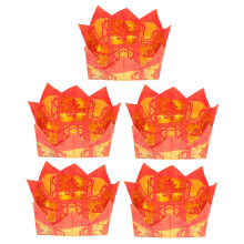 Pack of 5 Ancestor Money Paper Home Sacrifice Paper Lotus Pot Design For Traditional Chinese Rituals