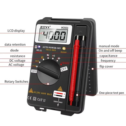 VC921 Mini Multimeter 4000 Digital Pocket Tester 1