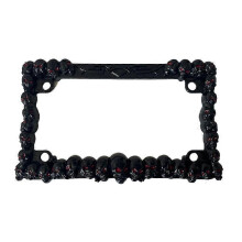 (Black skull)Motorcycle License Number Plate License Plate Holder Frame Cover For Us
