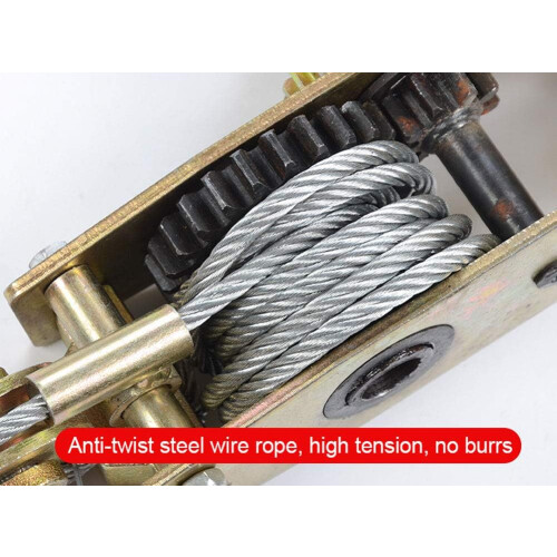 Hand Winch Power Puller, Multifunction Ratchet Puller with 1.5m Wire Rope, 2 Hooks, 3T Load 2