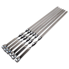 Kebab Skewers, Barbecue Meat Skewers, Meat Pieces, Stainless Steel Roasting Skewer for Outdoor BBQ Picnic (10 Pieces) Pack of 10.
