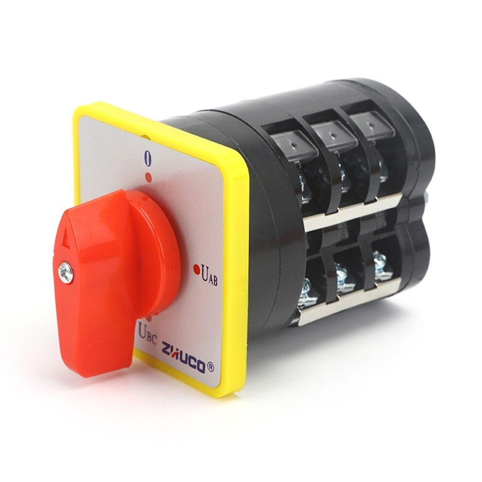 Lw5d16/Yh3.3 16A Yellow Panel Four Position Three Pole Threephase Voltmeter Conversion Rotary Changeover Cam Switch 9412369535207