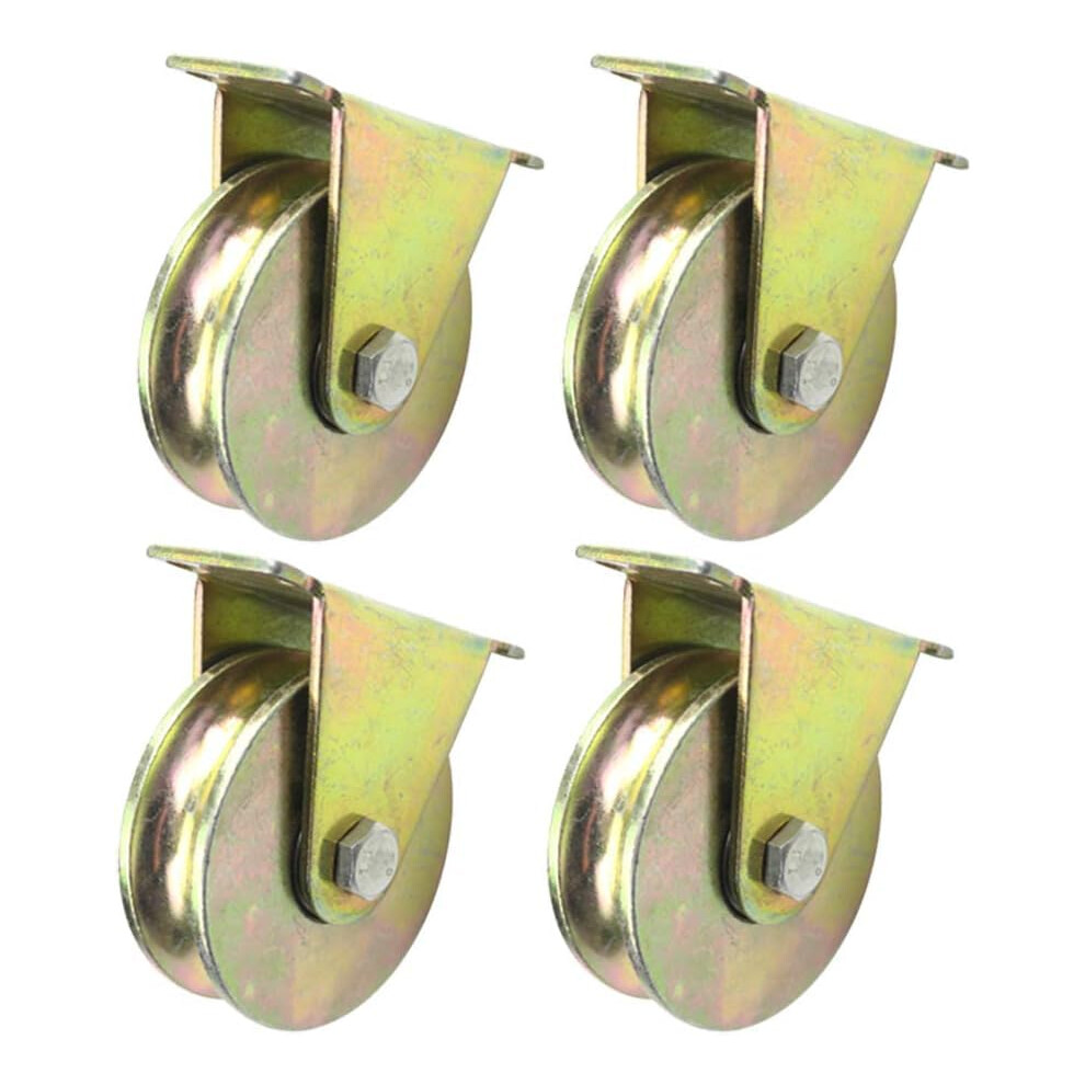 Casters, 3 Inch Sliding Gate Caster, Ushaped Rail Wheel, Load Capacity 500 Kg, 4Piece 100Mm 9365049517270