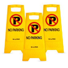 Alpine TwoSided FoldOut No Parking Signs, Pack of 3 Outdoor Folding Floor Sign