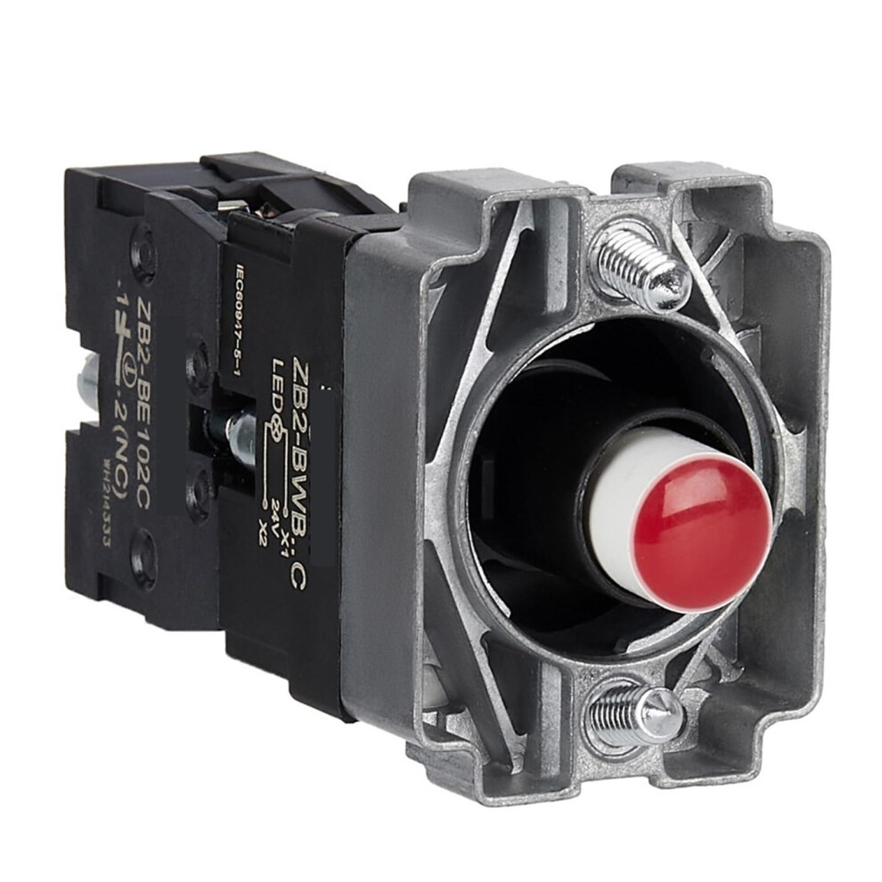 Xb2b Metal Button Head Emergency Stop Mushroom Head One Normally Open One Normally Closed Contact(Zb2bwb42c Ac/Dc24vred) 9365049516914