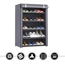 Organizador de sapatos em tecido não tecido respirável, solução de armazenamento vertical com design ajustável, capa protetora contra poeira,