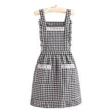 Grembiule da cucina per donna, abbigliamento protettivo per cucinare e cuocere al forno con tasche, grembiule classico a quadri in poliestere con