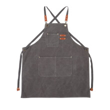 Grembiule in tela senza maniche per giardinaggio e salone, grembiule senza maniche con ampie tasche e finitura impermeabile, grembiule riutilizzabile