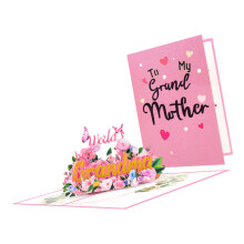 Handmade Mother's Day Present Card 3D Flower Popup Greeting Card
