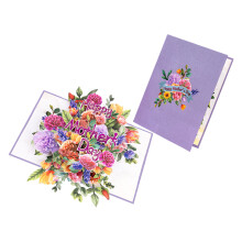 Elegant 3D Popup Invitation Card for Mother's Day Handmade