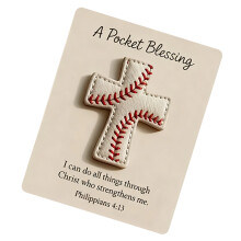 Crossed Baseball Bag Charm Inspirational Card Gift Set For