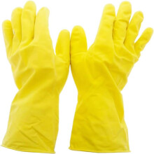 Gants réutilisables, gants en PVC à finition lisse, idéaux pour une adhérence et une protection inégalées. Lot de 3 paires de gants jaunes