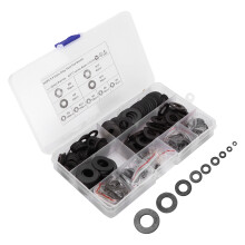Premium kunststof ringen, spatbordringen assortimentsset, nylon platte ringen, 4 schroeven en bouten, diverse ringenset met corrosie- en