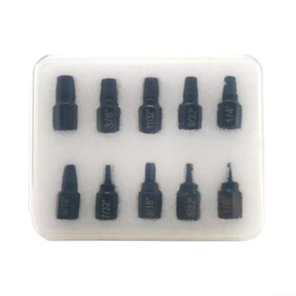 10Part Robust Screw Extractor Set For Stripped And Damaged Fasteners, Steel Construction 9365049518680