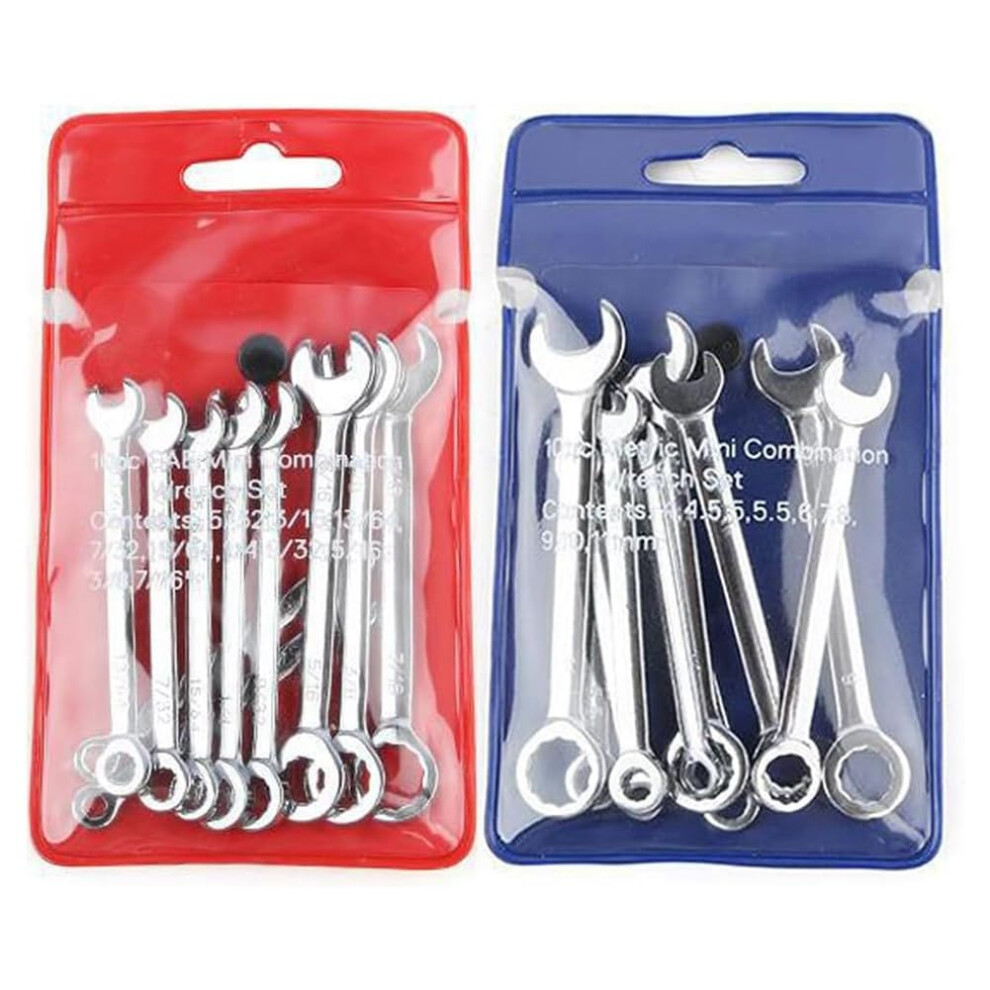 20Piece Combination Spanner Set, Mini Combination Spanner Set, Metric Sae Thin, Ratchet Spanner, Multifunctional Ref: 1092 9426802018110