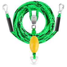 Ski tow rope Hose strap durable with quick connector – highstrength tow rope for 4 riders, tow hose for water sports activities green