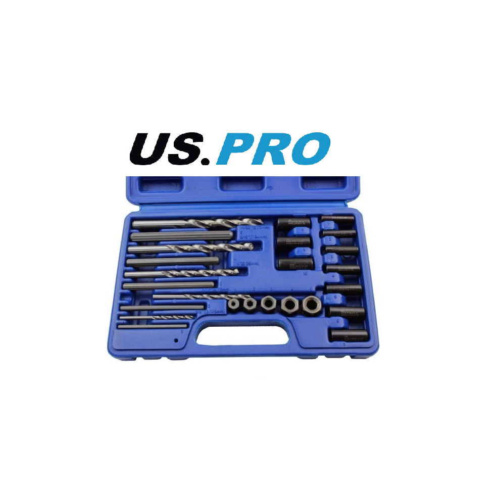 US PRO 25PC Screw Extractor Drill & Guide Set 2632