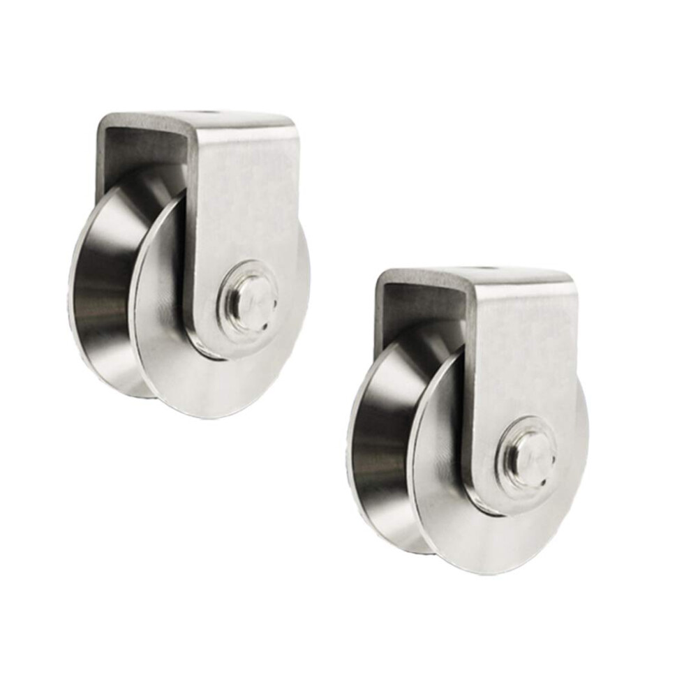 2 Pieces V Groove Wheel Sliding Gate Rail Barn Door Casters 48Mm V Groove Wheel Roller Steel Disc For Gate Frame 68Mm 9426802018462