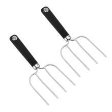Pack of 2 Turkey Lifter Roasting Forks Grill Cooking Fork Black