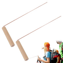 2pcs Copper Winder Poles with Wooden Handles for Metal Detection