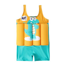 Swimming aid children swimsuit onepiece swimsuit UV protection summer swimwear with buoyancy swimwear Swimsuit beach life jacket 01ayellow 110
