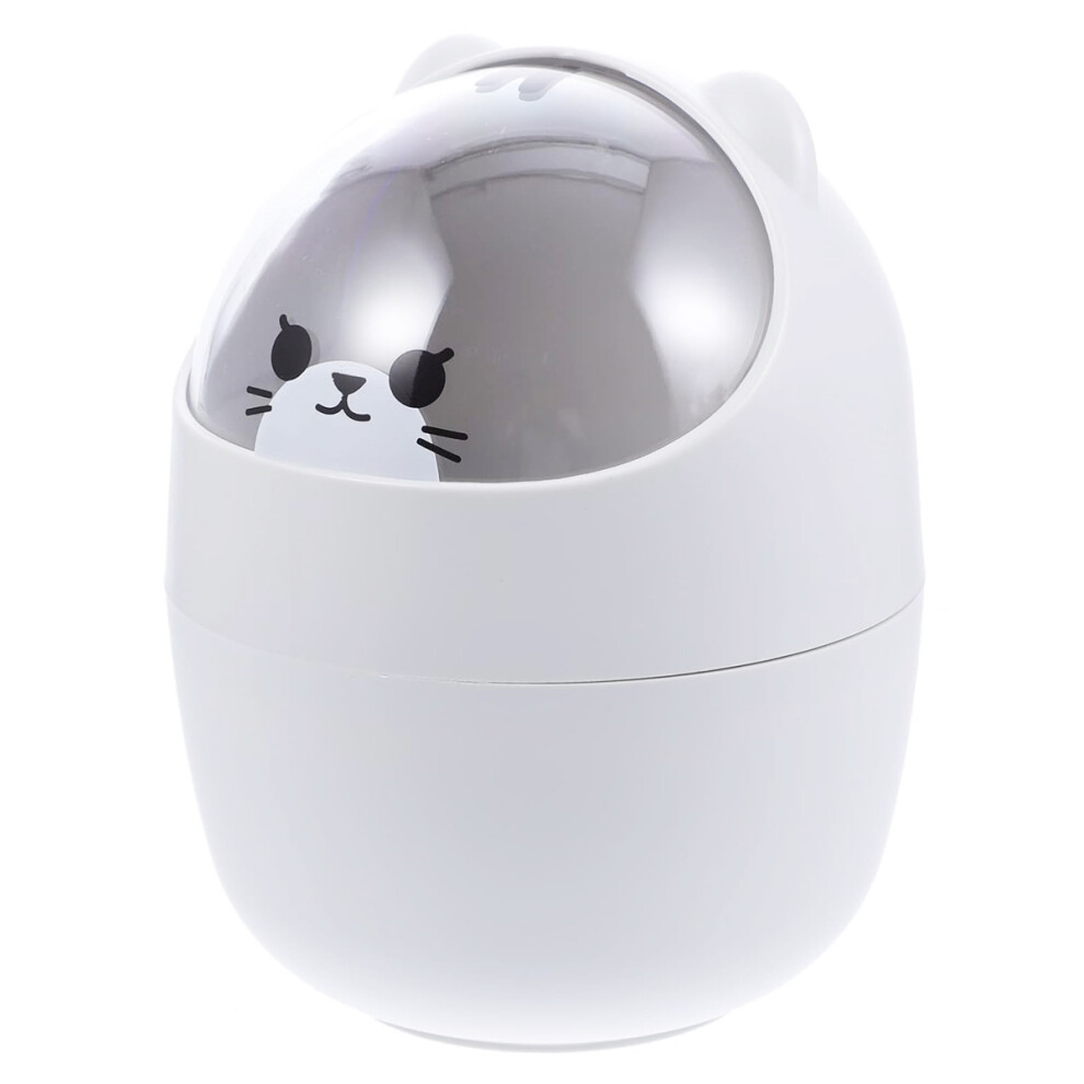 Desktop Mini Trash Bin With Flip Lid, Trash Can With Shake Lid, Portable Small Wastebasket For Desk Office Kitchen Bathroom, Compact Countertop Garbag 9453559000808