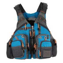 Fishing vest with reflective strips, multiple pockets, fishing rescue vest for kayak swimming(B) one size B
