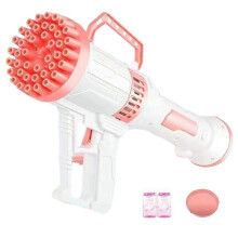 (As show, One size) Bubble Blower 42 Holes Automatic Bubble Machine with Light Party Favors Summer Toy Outdoor Activity Birthday Gift for Kids
