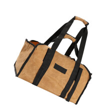 1 x Storage Bag Made of Robust Wooden Carrier for Outdoor Camping and Fire Pits Lumberjack Bag Khaki