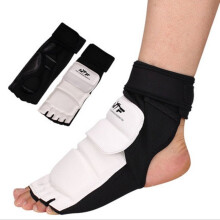 Taekwondo foot protection for combat sports, ankle support for men, women, children, boxing, kicking, MMA S White