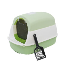 Easy to Clean Enclosed Cats Litter Box Cats Smooth-Green M