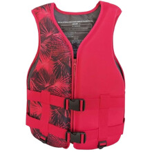 Life jacket with zipper and adjustable waist belt, wetsuit for water rescue, rock fishing, sea (Red B, XXL) XXL Red B