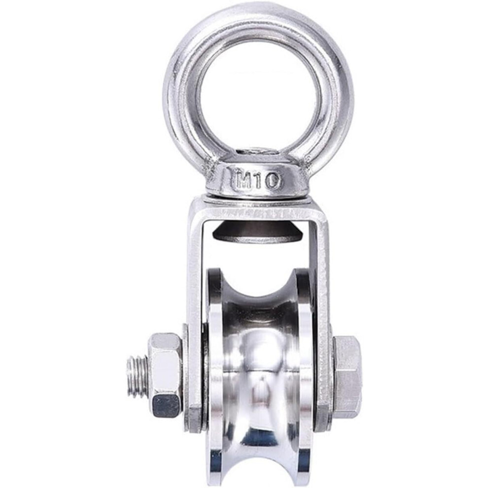 Upulley, Grooved Pulley, 7.6 Cm Utype Swivel Pulley, Stainless Steel 304, Load 3300 Lb 9426802022094