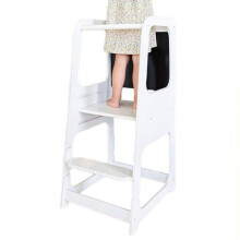 Montessori-Lernleiter GINGER HOME weiß mit Tafel und höhenverstellbar – Bildungseinrichtung für Kinder von 1 bis 4 Jahren