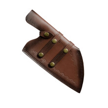 kitchen accessories Universal knife protection cover Semicircular cover Brown leather Kitchen utensil holder With cover Stitches design 1