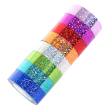Selfadhesive glitter washi tape roll Reflective cloth for art Decorative masking tape set for diaries and vacation decor