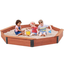 Cassa di Sabbia - GINGER HOME OTTAGONO - Legno di abete - 199x199x23 cm - Coperchio Impermeabile