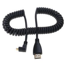 Flexible Adjust HDTV Port 1.4 Spring Coiled Cable Right-down