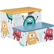 GINGER HOME – Lasten kahden askelman jalkatuki, säilytys, kahva, MDF, MONSTER-kuvio, 3335,524,7 cm